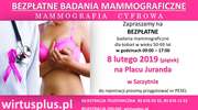 Bezpłatne badanie mammograficzne organizowane w dniu 8 lutego 2019 roku w godzinach 9-17 na Placu Juranda w Szczytnie.