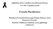 Zmarła Urszula Haczkiewicz