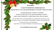 Komunikat w sprawie zmienionej organizacji pracy Zespołu Szkół Nr 2 im. Jędrzeja Śniadeckiego w Szczytnie w dniu 24.12.2020 r.
