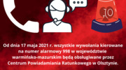 Przełączenie numeru alarmowego 998 do Centrum Powiadamiania Ratunkowego w Olsztynie 112
