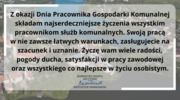 Życzenia z okazji Dnia Pracownika Gospodarki Komunalnej