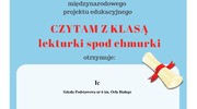 Międzynarodowy Projekt "CZYTAM Z KLASĄ lekturki spod chmurki"