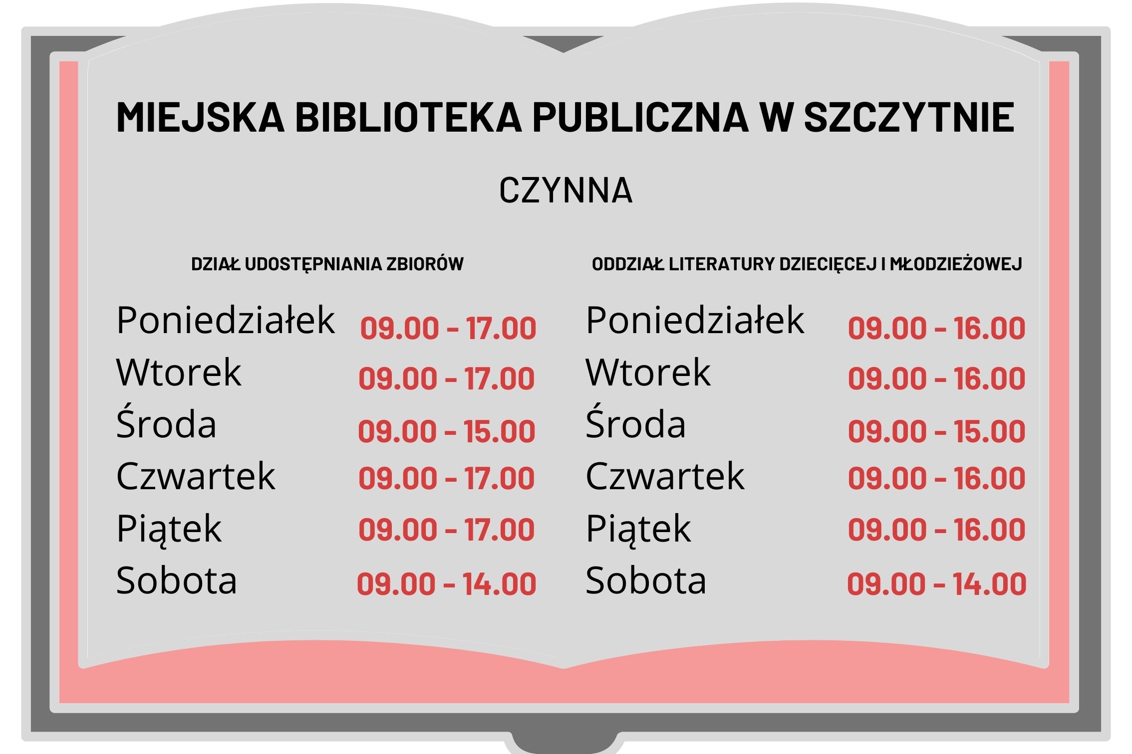 Godziny otwarcia Miejskiej Biblioteki Publicznej w Szczytnie