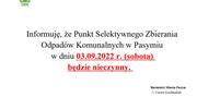 Informacja PSZOK 3.09.2022 r
