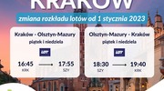 Zmiana rozkładu lotów na trasie Szymany-Kraków od 1 stycznia 2023r.