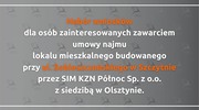 Nabór wniosków - umowa najmu lokalu mieszkalnego - ul. Sobieszczańskiego