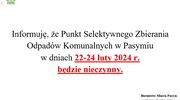 Informacja PSZOK  22-24.02.2024