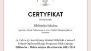 Certyfikat dla Bibliotek Szkolnej