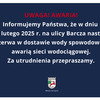 Uwaga! Awaria wodociągu na ul. Barcza