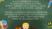 Zebranie organizacyjne dla klas I (2025/2026)