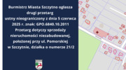 Przetarg na nieruchomości przy ul.Pomorskiej  w Szczytnie 