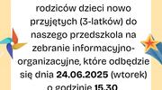 Spotkanie informacyjne dla Rodziców dzieci nowo przyjętych do przedszkola