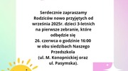 ZAPRASZAMY NA ZEBRANIE 