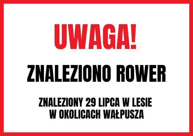 Znaleziono rower typu BMX