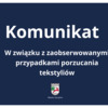 KOMUNIKAT w związku z zaobserwowanymi przypadkami porzucania tekstyliów