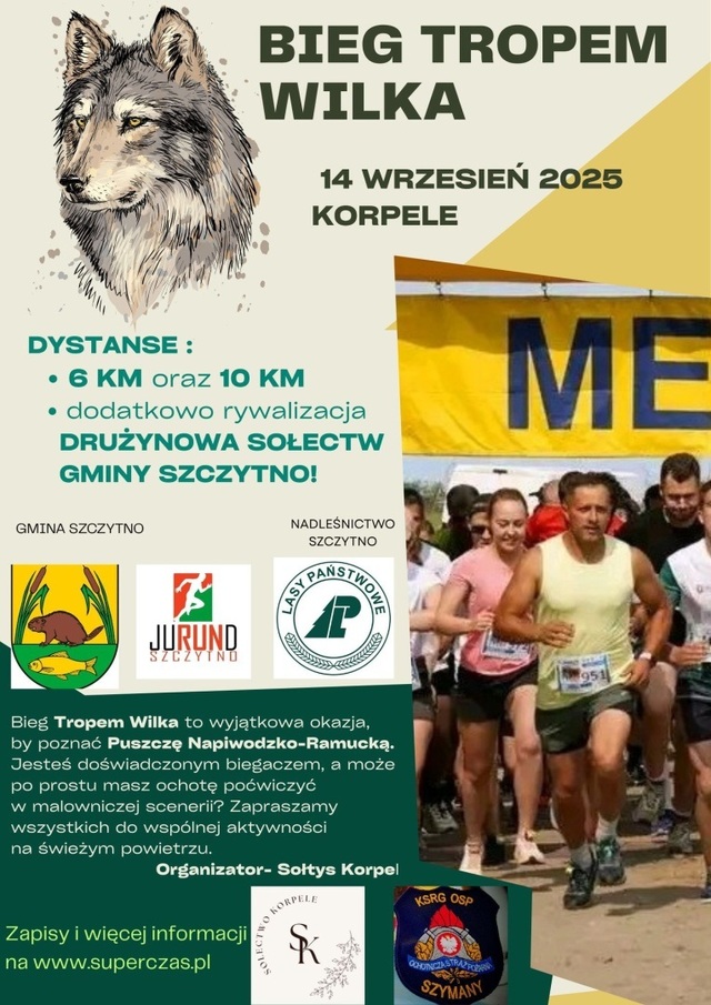 14 września w Korpelach wystartuje „Bieg Tropem Wilka” 
