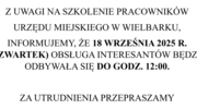Skrócona obsługa interesantów w dniu 18.09.2025r.