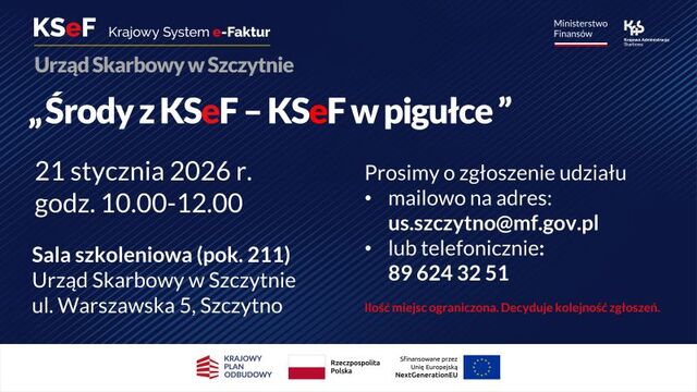 Zapraszamy na szkolenie stacjonarne "Środy z KSeF - KSeF w pigułce"