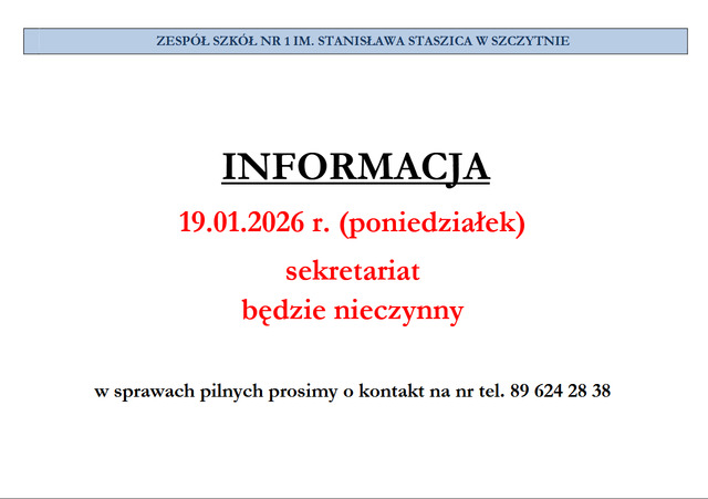 GODZINY PRACY SEKRETARIATU