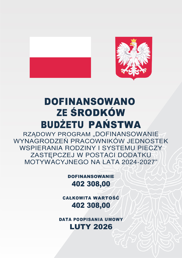 Powiat Szczycieński realizuje Rządowe Programy Dofinansowań wynagrodzeń rodzin zastępczych zawodowych, pracowników jednostek wspierania rodziny i systemu pieczy zastępczej oraz pracowników jednostek organizacyjnych pomocy społecznej