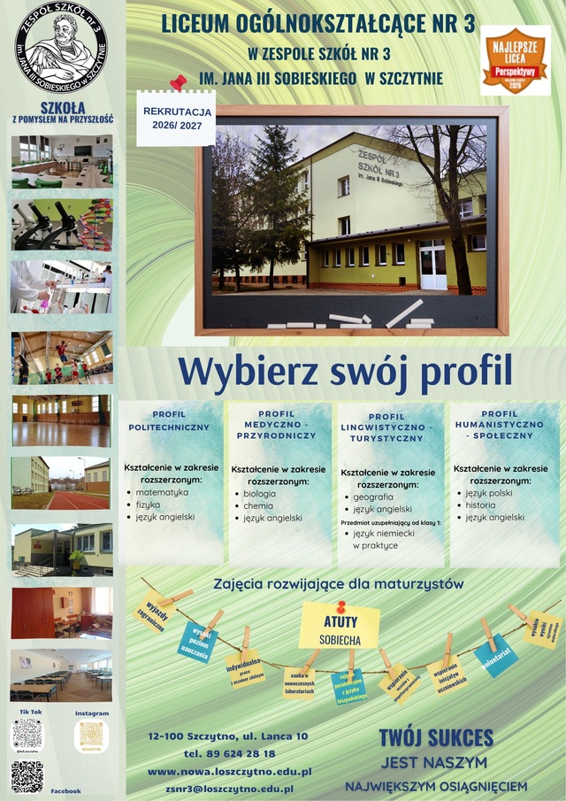 Rekrutacja do Zespołu Szkół nr 3 w Szczytnie