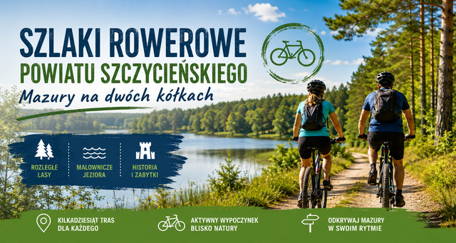 Szlaki rowerowe Powiatu Szczycieńskiego – Mazury na dwóch kółkach