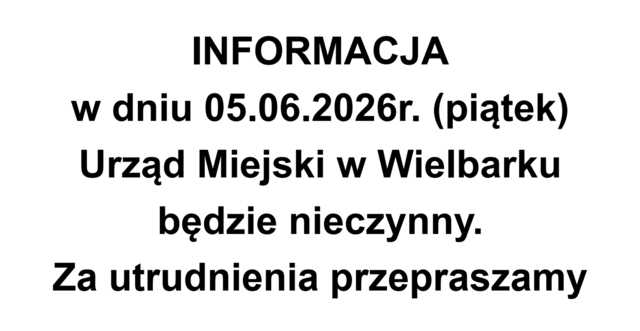 Informacja o nieczynnym urzędzie 05-06-2026
