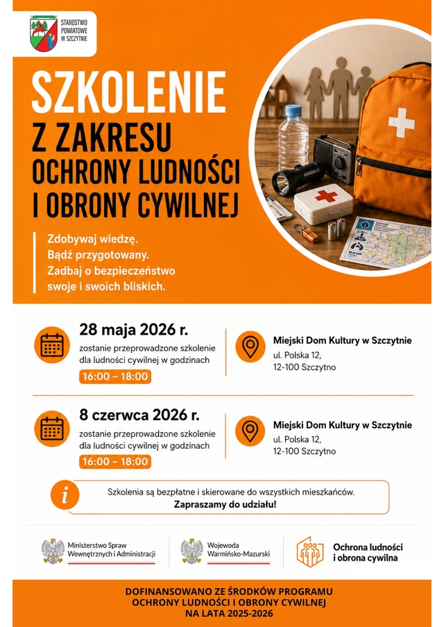 Bezpłatne szkolenie z zakresu ochrony ludności i obrony cywilnej