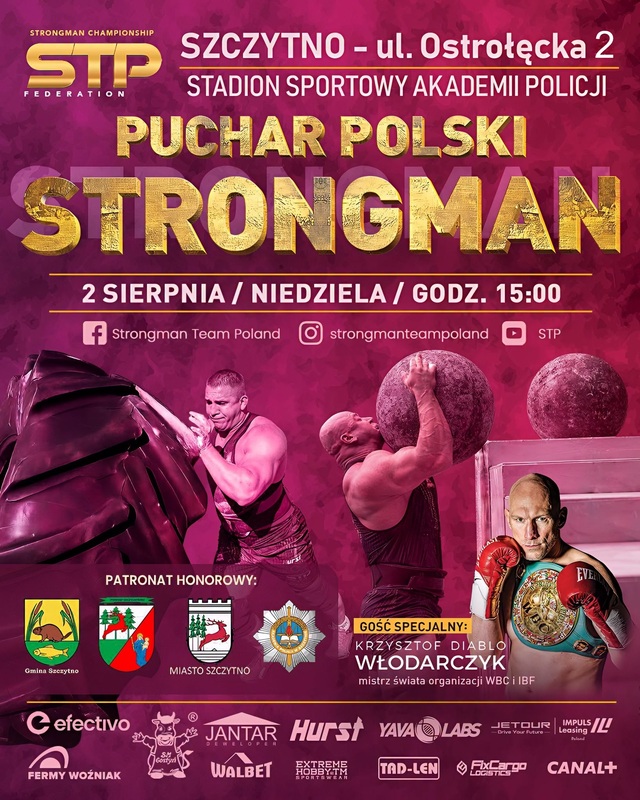 Puchar Polski Strongman w Szczytnie. Najsilniejsi zmierzą się na stadionie Akademii Policji