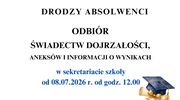 Odbiór świadectw dojrzałości