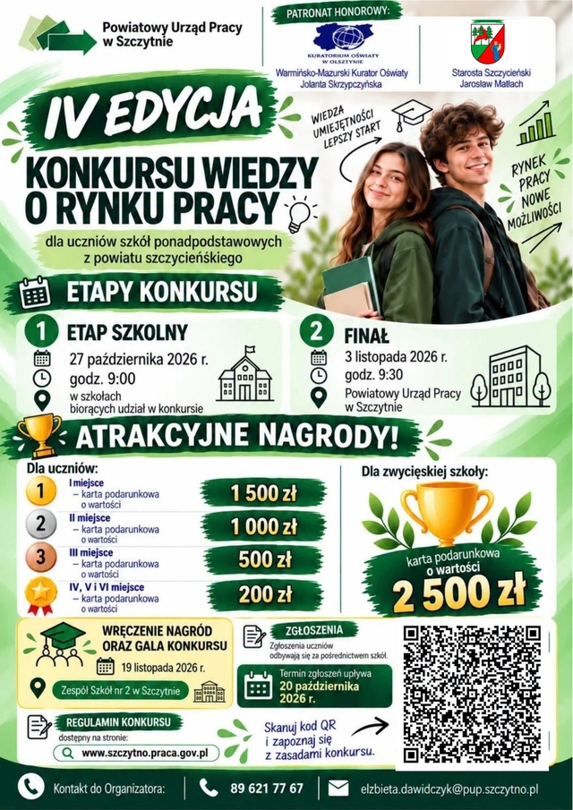 Sprawdź swoją wiedzę o rynku pracy i zgarnij cenne nagrody! Rusza IV edycja konkursu PUP w Szczytnie