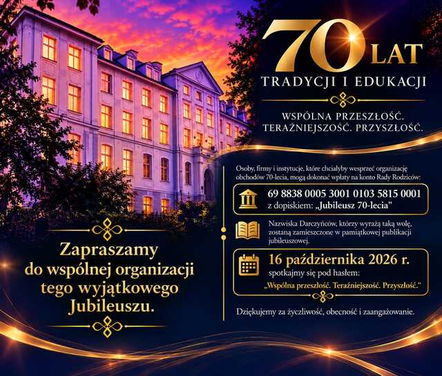 Zaproszenie do współpracy przy organizacji Jubileuszu 70-lecia